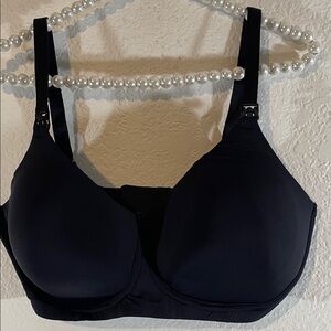 SIMPLE WISHES Nursing Breastfeeding Black Bra Size 38DD